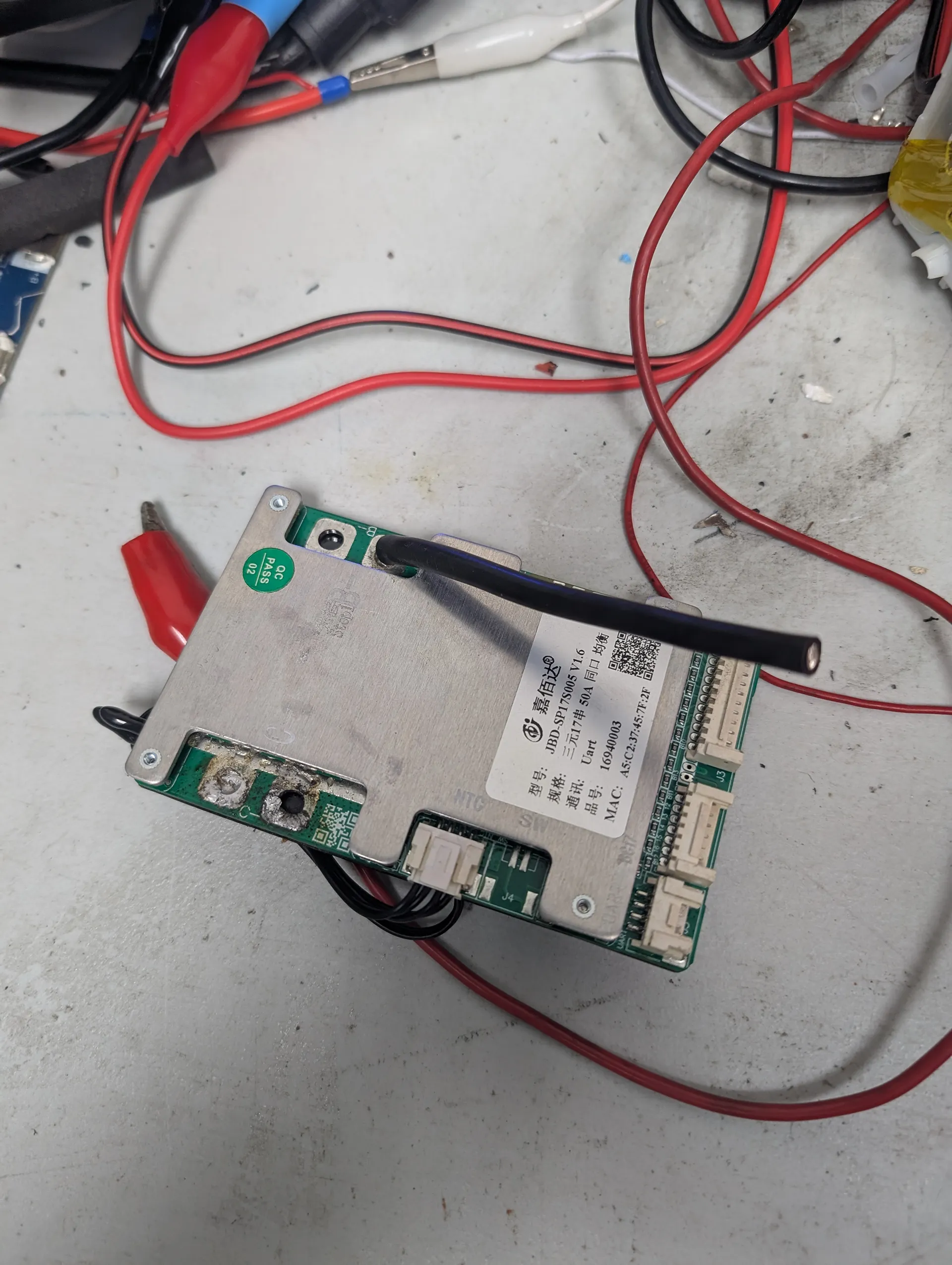 Opened e-bike battery