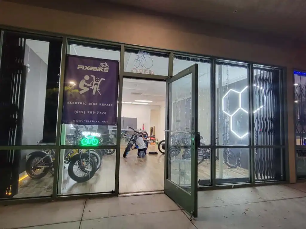 Electric bike repair service workspace