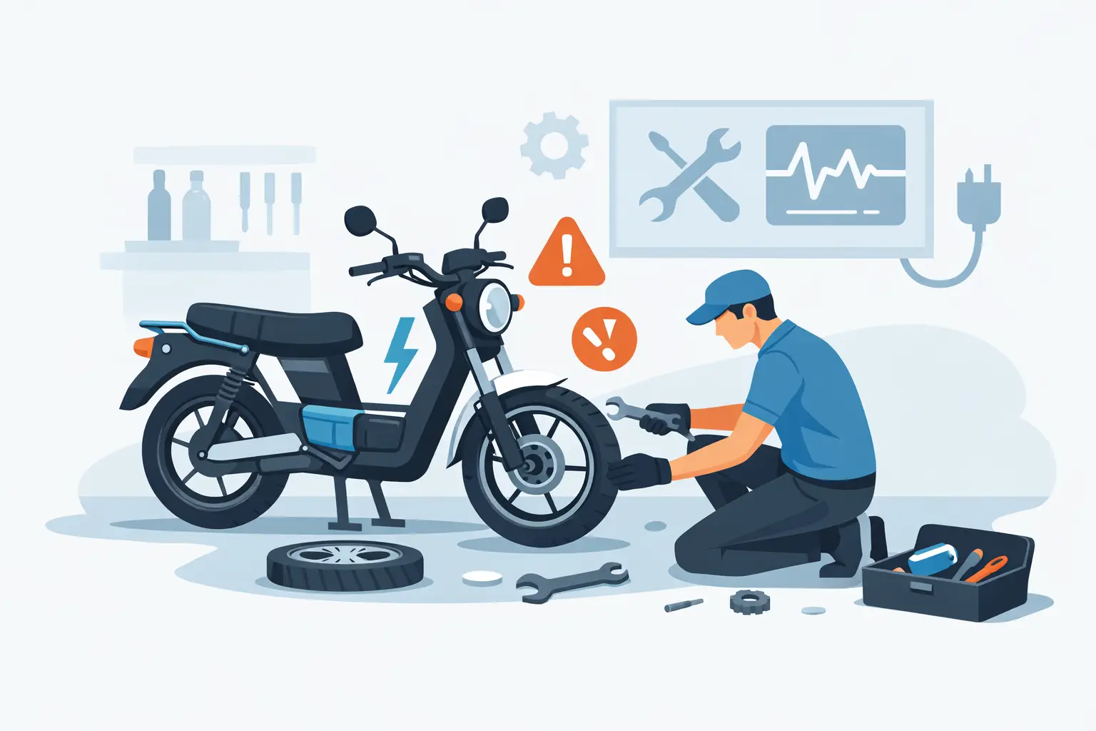 Moped Style Ebike Repair for Common Faults